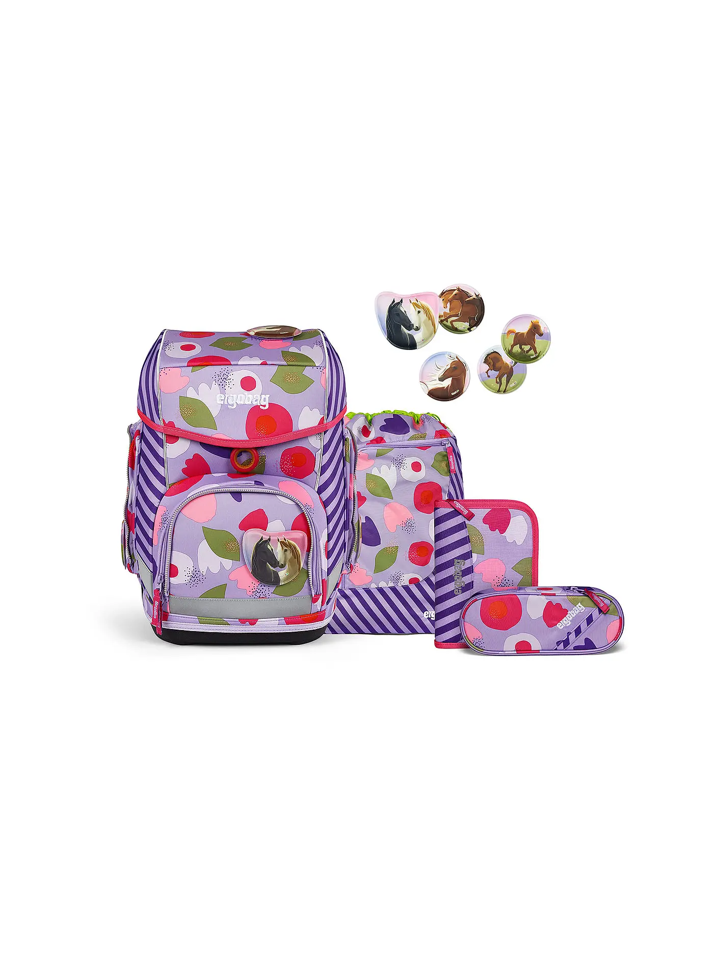 ERGOBAG | Schultaschen Set 5tlg CUBO - BlütenzauBär | 